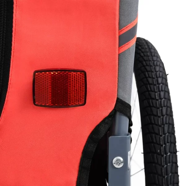 vidaXL Pet Bike Trailer Red and Black - Image 5