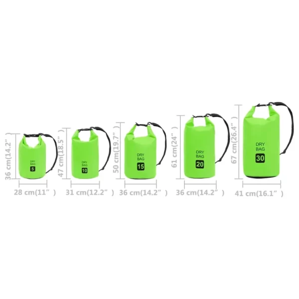 vidaXL Dry Bag Green 7.9 gal PVC - Image 10