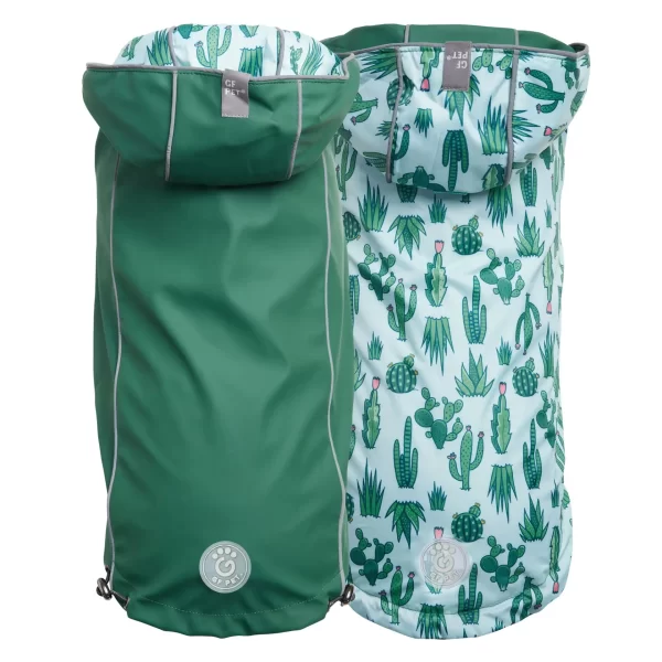 Reversible Elasto-Fit Raincoat - Green/Green - Image 2