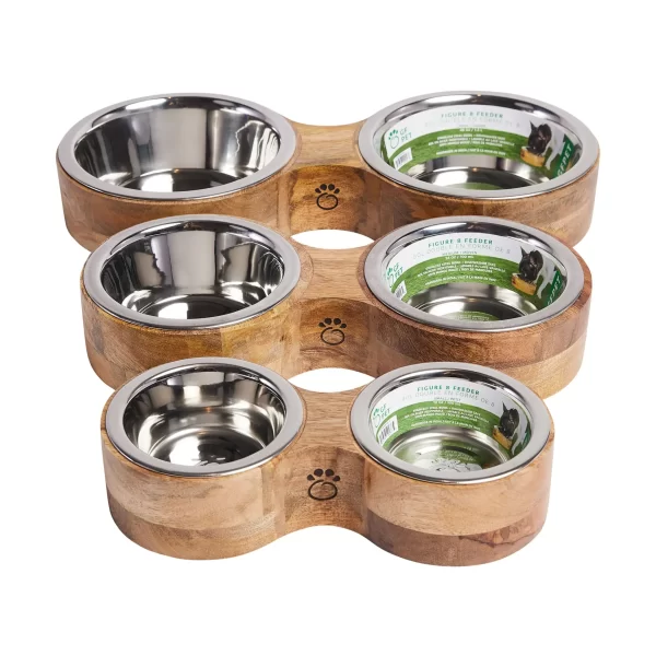 Wood & Metal Feeder Double Diner - Image 2