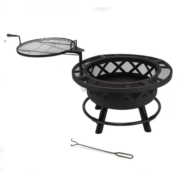 Outdoor Leisure Products Model 5511 32" Roundup Fire Pit with adjustable 20 inch cooking shelf - Image 4