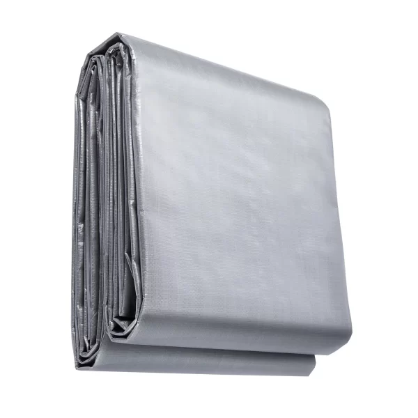 VEVOR Tarp Waterproof 20x30 ft, Plastic Poly Tarp Cover 10 Mil, Multi Purpose Tear UV and Temperature Resistant Outdoor Tarpaulin with High Durability Reinforced Grommets (Silver/Brown) - Image 2