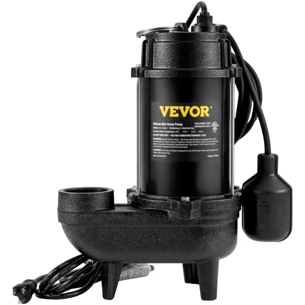 VEVOR Submersible Sewage Pump Water Pump 3/4 HP 5880GPH Cast Iron with Float - Image 2