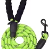 5 FT Thick Highly Reflective Dog Leash-Green
