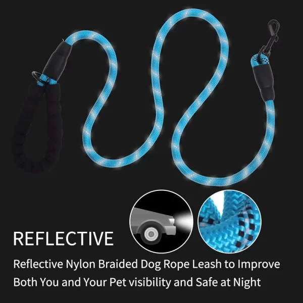 5 FT Thick Highly Reflective Dog Leash-Green - Image 13