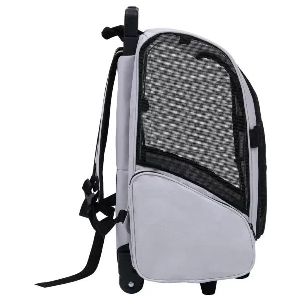 vidaXL Foldable Multipurpose Pet Trolley Gray - Image 3