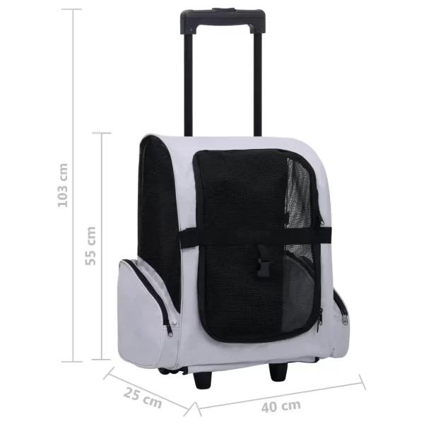 vidaXL Foldable Multipurpose Pet Trolley Gray - Image 7