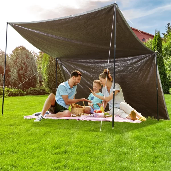 VEVOR Tarp Waterproof 20x30 ft, Plastic Poly Tarp Cover 10 Mil, Multi Purpose Tear UV and Temperature Resistant Outdoor Tarpaulin with High Durability Reinforced Grommets (Silver/Brown) - Image 8
