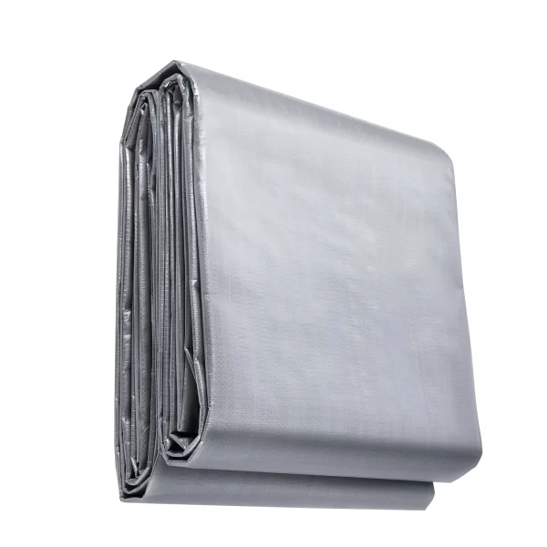 VEVOR Tarp Waterproof 20x30 ft, Plastic Poly Tarp Cover 10 Mil, Multi Purpose Tear UV and Temperature Resistant Outdoor Tarpaulin with High Durability Reinforced Grommets (Silver/Brown) - Image 9