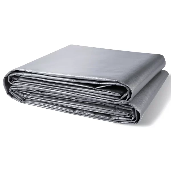 VEVOR Tarp Waterproof 20x30 ft, Plastic Poly Tarp Cover 10 Mil, Multi Purpose Tear UV and Temperature Resistant Outdoor Tarpaulin with High Durability Reinforced Grommets (Silver/Brown) - Image 10