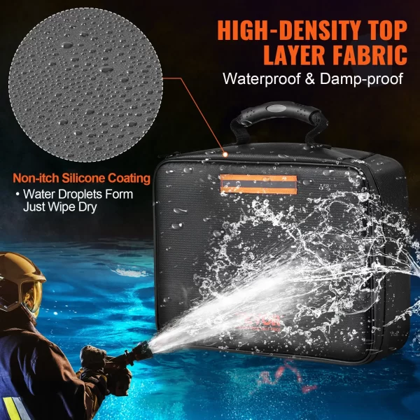 VEVOR Fireproof Document Box, Fireproof Document Bag with Lock 2000, 3-layer Fireproof and Waterproof File Box 14.17x10.63x4.13 inch with Zipper, for Money, Documents, Jewelry and Passport - Image 3