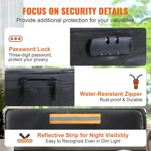 VEVOR Fireproof Document Box, Fireproof Document Bag with Lock 2000, 3-layer Fireproof and Waterproof File Box 14.17x10.63x4.13 inch with Zipper, for Money, Documents, Jewelry and Passport - Image 6