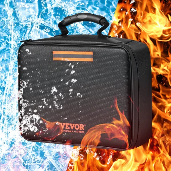 VEVOR Fireproof Document Box, Fireproof Document Bag with Lock 2000, 3-layer Fireproof and Waterproof File Box 14.17x10.63x4.13 inch with Zipper, for Money, Documents, Jewelry and Passport - Image 8