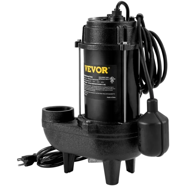 VEVOR Submersible Sewage Pump Water Pump 3/4 HP 5880GPH Cast Iron with Float - Image 9