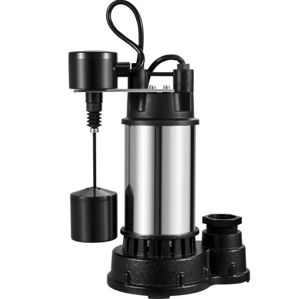 VEVOR 1.5 HP Submersible Cast Iron and Steel Sump Pump, 6000 GPH Submersible Water Pump with Integrated Vertical Float Switch, for Basement Water Basin and Flooding Area - Image 9