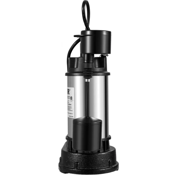 VEVOR 1.5 HP Submersible Cast Iron and Steel Sump Pump, 6000 GPH Submersible Water Pump with Integrated Vertical Float Switch, for Basement Water Basin and Flooding Area - Image 11