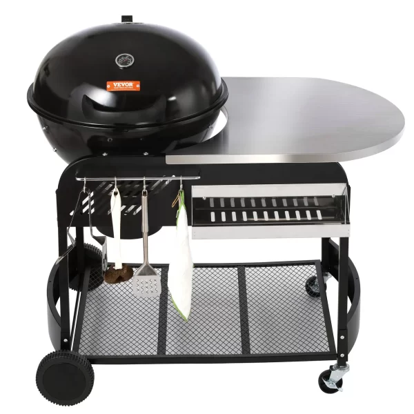 VEVOR 21 inch Kettle Charcoal Grill BBQ Portable Grill with Cart Outdoor Cooking - Image 8