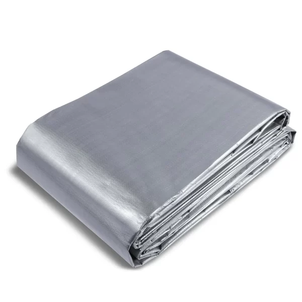 VEVOR Tarp Waterproof 16x20 ft, Plastic Poly Tarp Cover 10 Mil, Multi Purpose Tear UV and Temperature Resistant Outdoor Tarpaulin with High Durability Reinforced Grommets (Silver/Brown) - Image 10