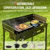 VEVOR Triple Burner Outdoor Camping Stove, 90,000-BTU Camping Modular Cooking Stove, Heavy Duty Carbon Steel Gas Cooker with Detachable Legs Stand & PSI Regulator, for BBQ Home Camp Patio RV Cooking - Image 4