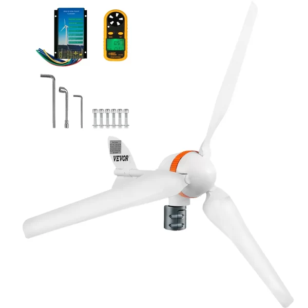 VEVOR Wind Turbine Generator, 12V/AC Wind Turbine Kit, 400W Wind Power Generator w/Wind & Solar Controller 3 Blades Auto Adjust Windward Direction Suitable for Terrace, Marine, Motorhome, Chalet, Boat - Image 8