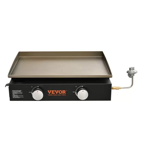 VEVOR Commercial Griddle, 22.4" Heavy Duty Manual Flat Top Griddle, Countertop Gas Grill with Non-Stick Cooking Plate, Steel LPG Gas Griddle, H-Shaped Burner Restaurant Portable Grill, 22,000 BTU - Image 9