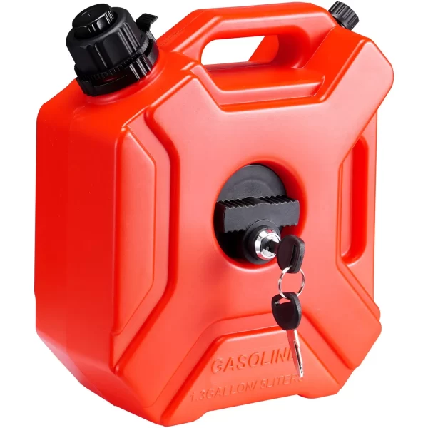 VEVOR Water Can, 1.3 Gallon/5L, Water Tank with Spout and Lockable Bracket, Storage Water Container, Auto-Off Function & Adjustable Flow Rate, Compatible with Most Cars Motorcycle SUV ATV UTV, Red - Image 8