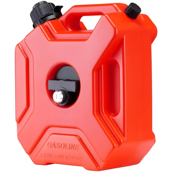 VEVOR Water Can, 1.3 Gallon/5L, Water Tank with Spout and Lockable Bracket, Storage Water Container, Auto-Off Function & Adjustable Flow Rate, Compatible with Most Cars Motorcycle SUV ATV UTV, Red - Image 10