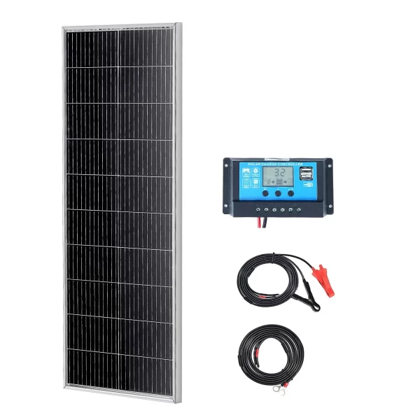 VEVOR 100W Monocrystalline Solar Panel Kit 12V Solar Panel & Charge Controller - Image 8