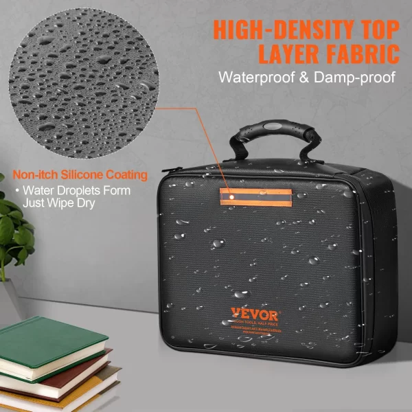 VEVOR Fireproof Document Box, Fireproof Document Bag with Lock 2000, 3-layer Fireproof and Waterproof File Box 14.17x10.63x4.13 inch with Zipper, for Money, Documents, Jewelry and Passport - Image 14