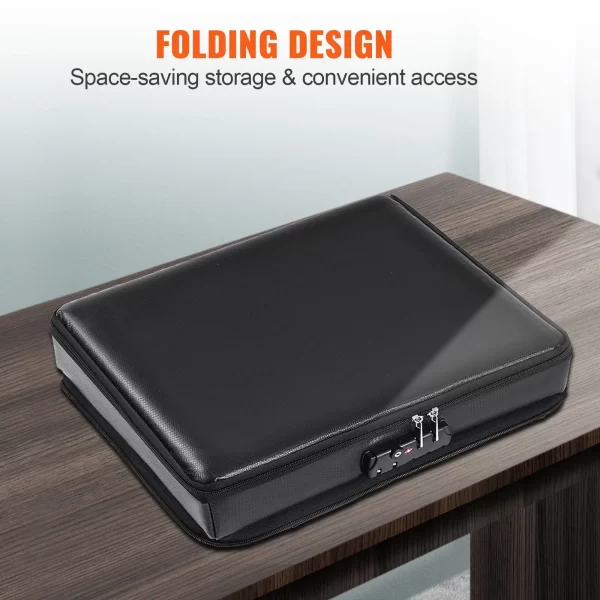 VEVOR Fireproof Document Box, 2000 Fireproof Document Bag with 3 Storage Layers, 15.35"x12.4"x13.98", Fireproof Wallet, Large Briefcase, Money Storage, Passport, Documents, Bank File - Image 16