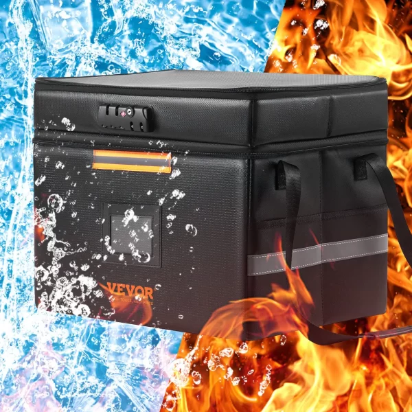 VEVOR Fireproof Document Box, 2000 Fireproof Document Bag with 3 Storage Layers, 15.35"x12.4"x13.98", Fireproof Wallet, Large Briefcase, Money Storage, Passport, Documents, Bank File - Image 19