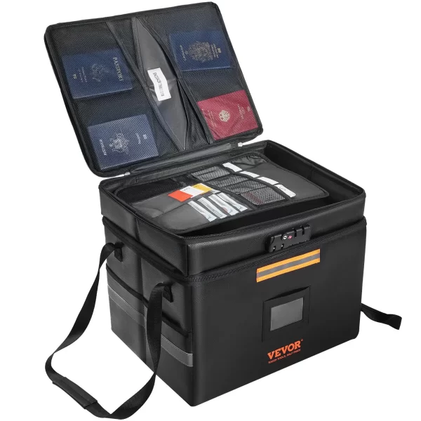 VEVOR Fireproof Document Box, 2000 Fireproof Document Bag with 3 Storage Layers, 15.35"x12.4"x13.98", Fireproof Wallet, Large Briefcase, Money Storage, Passport, Documents, Bank File - Image 22