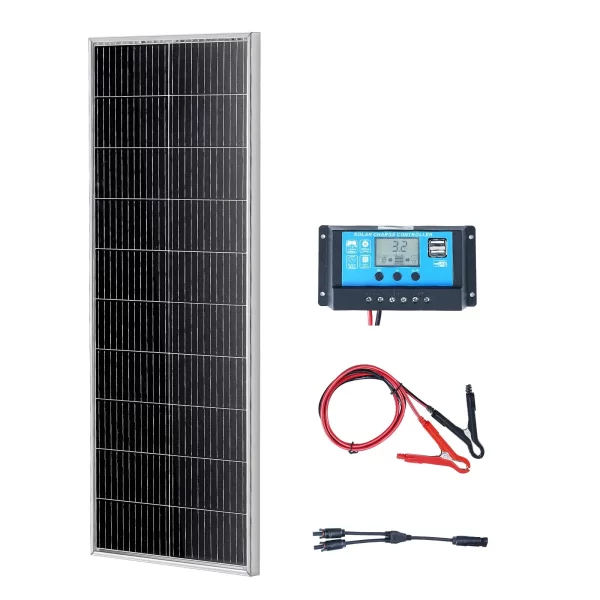 VEVOR 100W Monocrystalline Solar Panel Kit 12V Solar Panel & Charge Controller - Image 18