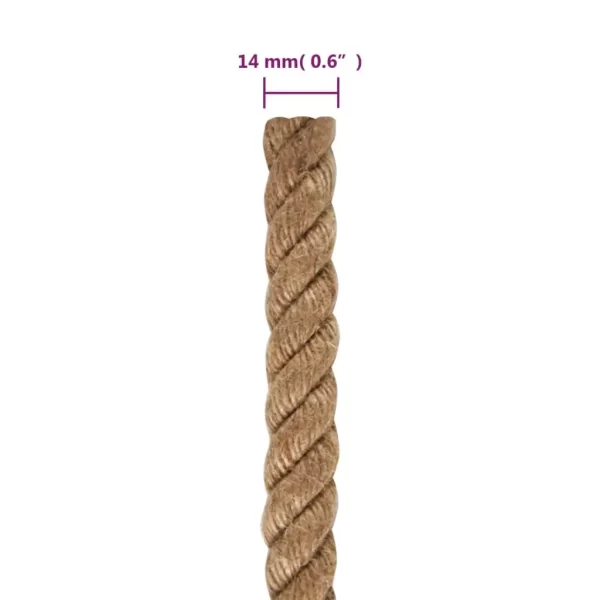 vidaXL Rope 100% Jute 0.6" 3937" - Image 6