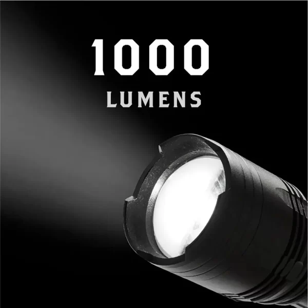 Scipio Tactical LED Flashlight 1903022R - 1000 Lumens 3-Mode Light Beam - Black - Image 3