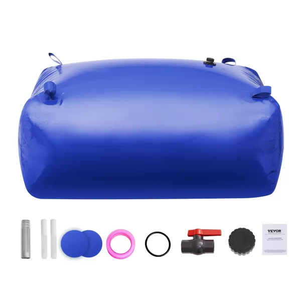 VEVOR 400L/105.7 Gallon Water Storage Bladder, RV Water Tank, 1000D Blue PVC Collapsible Water Storage Containers, Large Capacity Soft Water Bag, Portable Water Bladder, Fire Prevention, Camping - Image 8