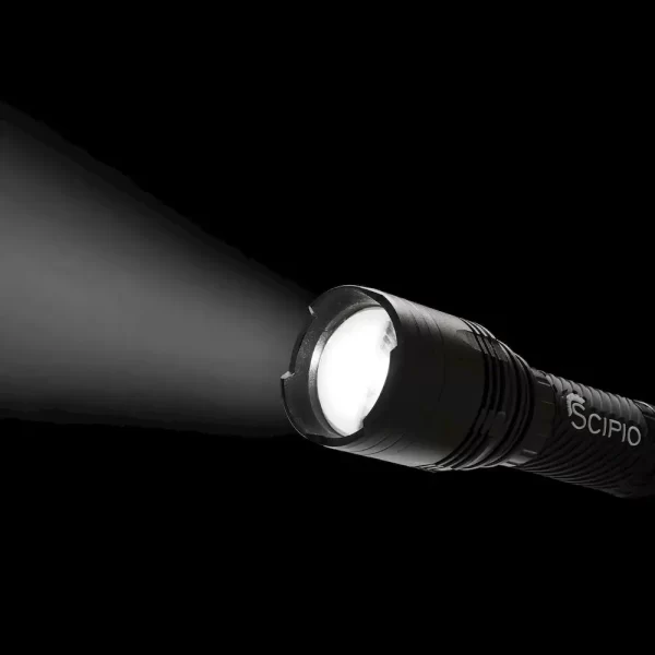 Scipio Tactical LED Flashlight 1903022R - 1000 Lumens 3-Mode Light Beam - Black - Image 6