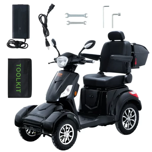 VEVOR Heavy Duty 4-Wheel Mobility Scooters for Seniors & Adults 500lbs Capacity - 31 Miles 3-Speed Long Range, 800W All Terrain Electric Recreational Scooter Wheelchair with 25 Max Climbing Capacity - Image 8