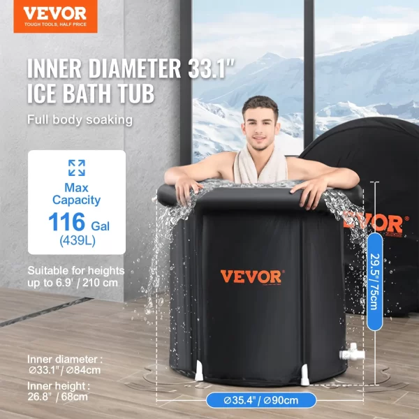 VEVOR Ice Bath Tub for Athlete Cold Water Therapy Plunge Tub Inflatable Bathtub - Image 11